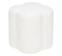 Atmosphera Pouf fleur en tissu - Blanc