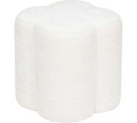 Atmosphera - Pouf fleur en tissu chenille LAVON - Blanc