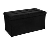 Atmosphera Pouf pliable double en velours Lysandre - Noir