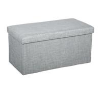 Atmosphera Pouf pliable double Tomaz - Gris clair
