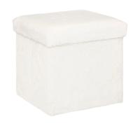 Atmosphera - Pouf Pliant Ezzio - Bois - Blanc