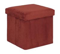 Atmosphera - Pouf pliant Arum côtelé 38 x 38 cm Ambre