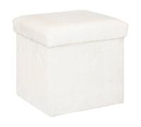 Atmosphera – Pouf pliant Ezzio – Bois – Blanc