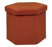 Atmosphera - Pouf Pliant Jaiko en Bouclette 40x38cm Ambre