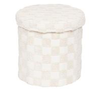 Atmosphera - Pouf Pliant pasti Blanc d38x38cm