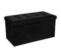 Atmosphera pouf rectangulaire velours - Noir
