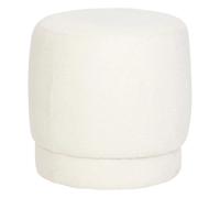 Atmosphera Pouf rond bouclette - Blanc