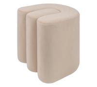 Atmosphera Pouf rond en velours - Beige