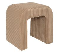 Atmosphera Pouf Sevi velours côtelé beige