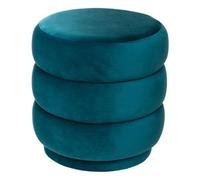 Atmosphera - Pouf Sinan Bleu Canard en Velours