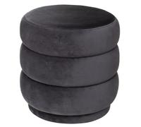 Atmosphera Pouf velours rond - Gris