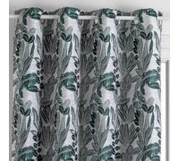 Atmosphera - Rideau Bejuco à Motifs Jacquard - à Oeillets - Vert cèdre 140x260 cm