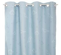 Rideau occultant enfant ""Glow"" dinosaure bleu clair 140x250cm - Atmosphera Créateur d'intérieur
