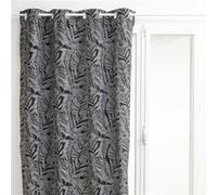 Rideau tissage jacquard Folha 140 x 260 cm - Noir et Blanc