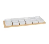 Atmosphera - Service apéritif bambou 9 pièce(s) blanc l58xp22xh5cm