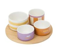 Atmosphera - Set apéritif poolside plateau en bambou et 4 bols assortis