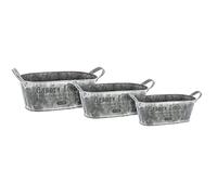 Atmosphera - Set de 3 jardinieres métal - Gris