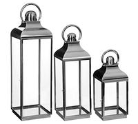 Atmosphera - Set de 3 lanternes extérieur/intérieur - acier inoxydable