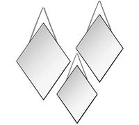 Atmosphera - Set de 3 miroirs Losange - métal - Noir