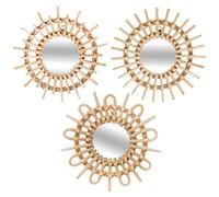 Atmosphera - Set de 3 miroirs Soleil - rotin D28 cm