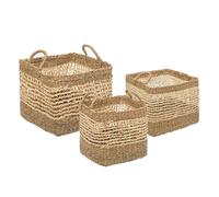 Atmosphera - Set de 3 paniers carrés - Roseau