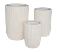 Atmosphera - Set de 3 pots de fleurs elene 36,5x36,5x54cm blanc
