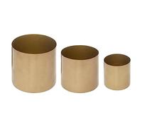 Atmosphera - Set de 3 Pots en métal D10/12/14cm doré