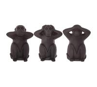 Atmosphera – Lot de 3 statuettes Singes «Sagesse» – résine H23 cm – Noir