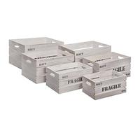 Atmosphera - Set de 6 caisses cagettes Jour - Gris