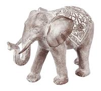 Atmosphera Statue Eléphant en résine - H. 30 cm - Marron Effet Blanchi