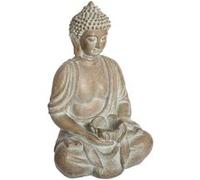 Statuette de Bouddha Eté Indien - H. 39 cm - Beige effet blanchi