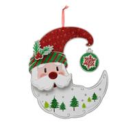 Atmosphera Sujet de Noël lune Père Noël - Blanc
