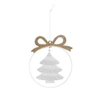 Atmosphera Sujet de Noël sapin - Blanc