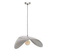 Atmosphera - Suspension Arlo - Abat-jour en Métal Argenté - 75x54x18cm - Ampoule Non Incluse E27 25W - Luminaire pour Salon, Cuisine, Bureau, Chambre