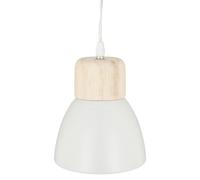 Atmosphera - Suspension Desy blanche - métal et bois D15 cm