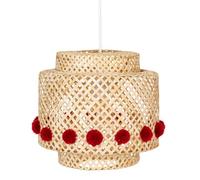 Atmosphera - Suspension enfant liby bambou pompons rouges d28cm