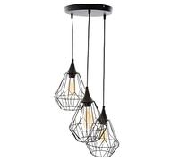 Atmosphera Suspension filaire Kaore 3 abat-jours métal noir