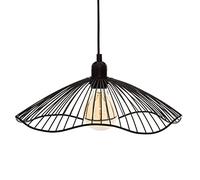 Atmosphera - Suspension Galt Métal Noir D34cm - Câble Réglable - Ampoule Non Incluse E27 40W - Luminaire pour Salon, Cuisine, Bureau, Chambre