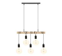 Atmosphera Suspension Jake - métal et pin - noir - L120 cm