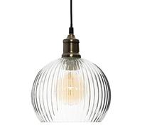 Atmosphera Suspension Laye en verre strié Ø20 cm – Rétro bohème pour salon/chambre