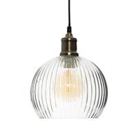 Atmosphera Suspension Laye en verre strié Ø20 cm – Rétro bohème pour salon/chambre