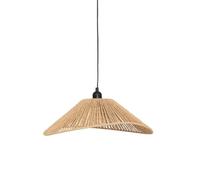 Atmosphera - Suspension Luminaire Myha Beige H118cm - Ampoule Non Incluse E27 40W - Papier Tressé, Hauteur Réglable - Pour Salon, Chambre, Cuisine, Bureau