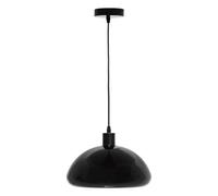 Atmosphera - Suspension Savio Noir - Abat-jour en Acier D27,5cm - Ampoule Non Incluse E27 40W - Luminaire pour Salon, Bureau, Chambre, Cuisine