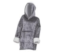 Plaid Sweat Manche Flan 80x115cm Gris Galet