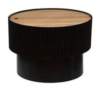Table basse ""Enola"" en placage frêne D55cm noir - Atmosphera Créateur d'intérieur