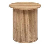 Atmosphera - Table d'appoint Colva - placage effet bois - D45 x H50 cm - Beige