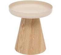 Atmosphera – Table à café HERCYNA – ronde métal et bois – Beige