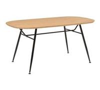 Table à manger en bois et métal 6 personnes ROXAS - Beige et noir