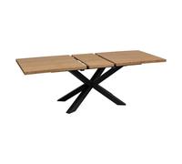 Atmosphera - Table à Manger Extensible Olaf 10 Personnes, 180/220 cm, Effet Bois et Pieds Métal Noir - pour Salon, Salle à Manger