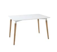 Atmosphera Table à manger rectangulaire - Blanc & naturel